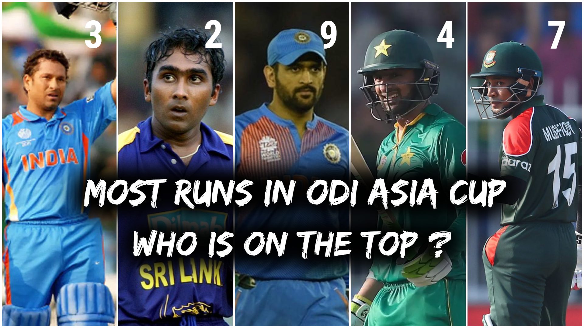 Most Runs in ODI Asia Cup (1984-2023)