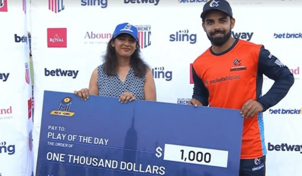 Player of the day Shadab khan for san francisco unicorns in MLC 2023