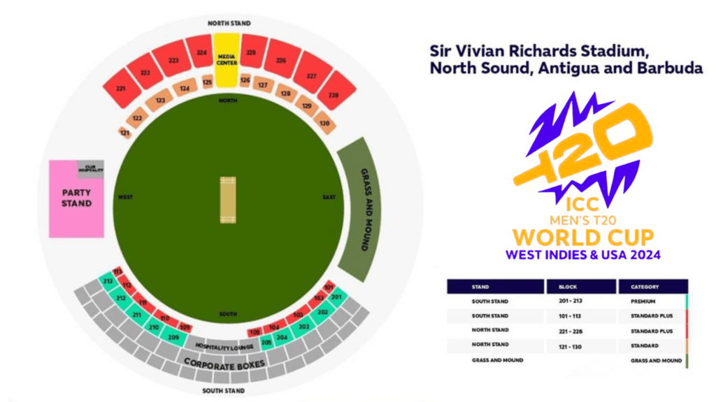 Sir Vivian Richards Stadium Seating Layout and Category